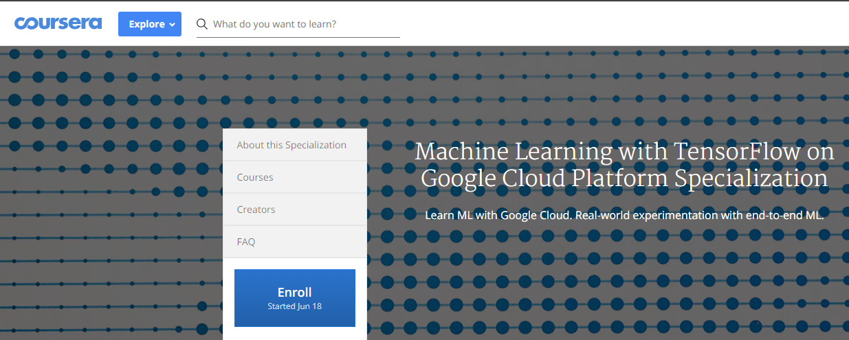 google machine learning specialization