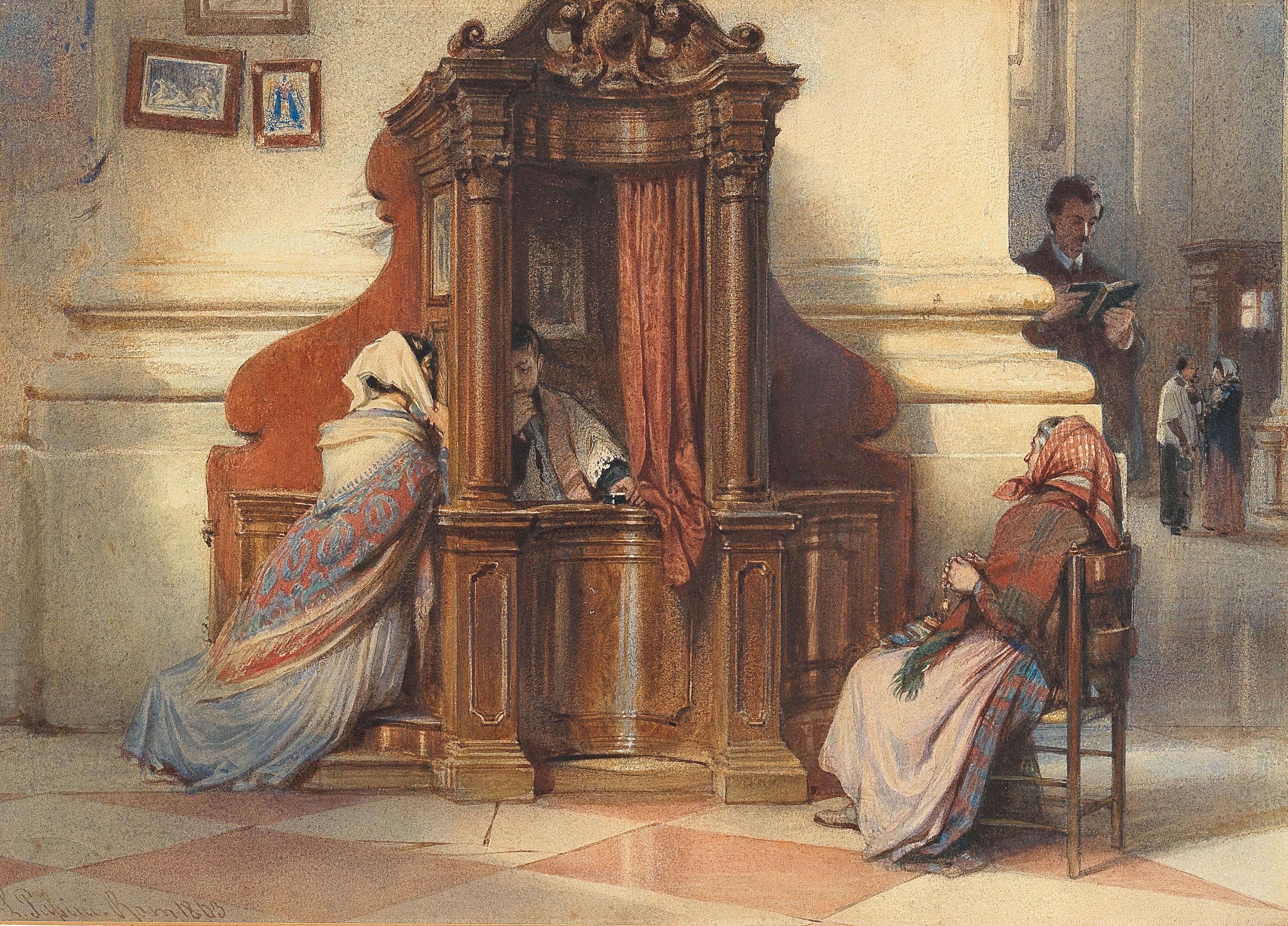 Ludwig_Passini_-_A_church_interior_with_women_at_the_confessional.jpg