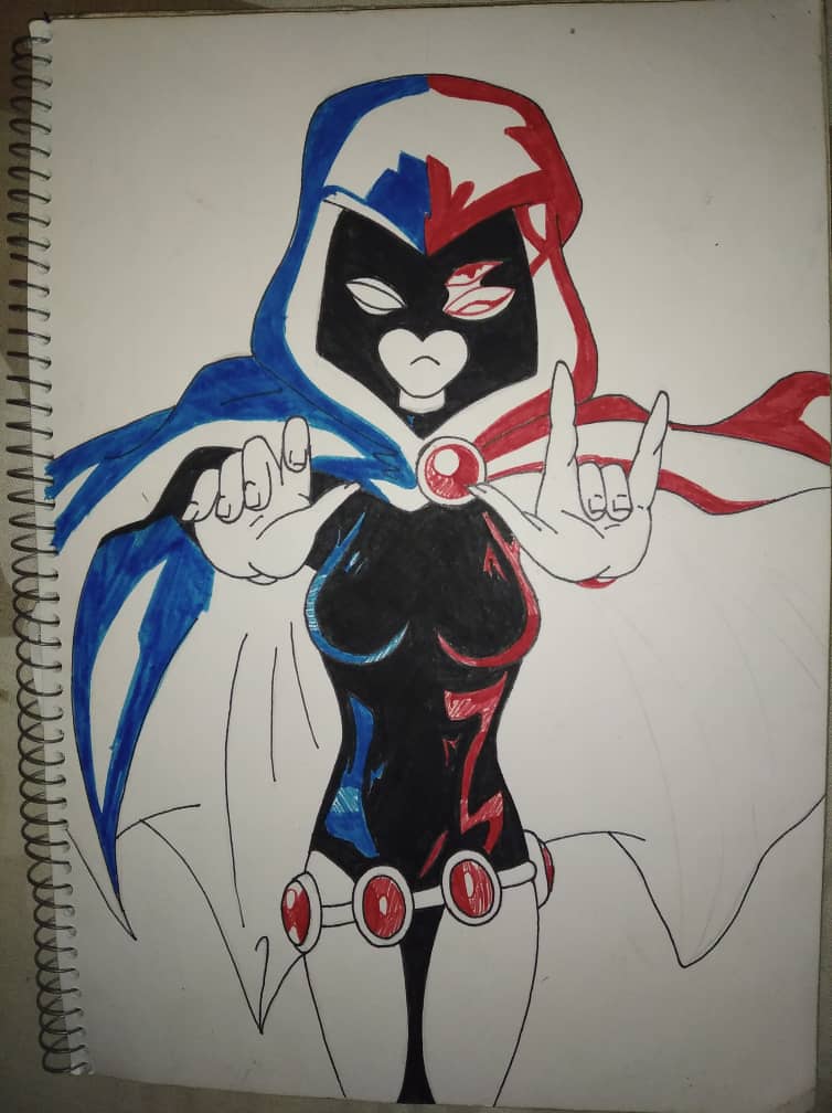 Coloreo Raven Marcadores Kores 1.jpeg