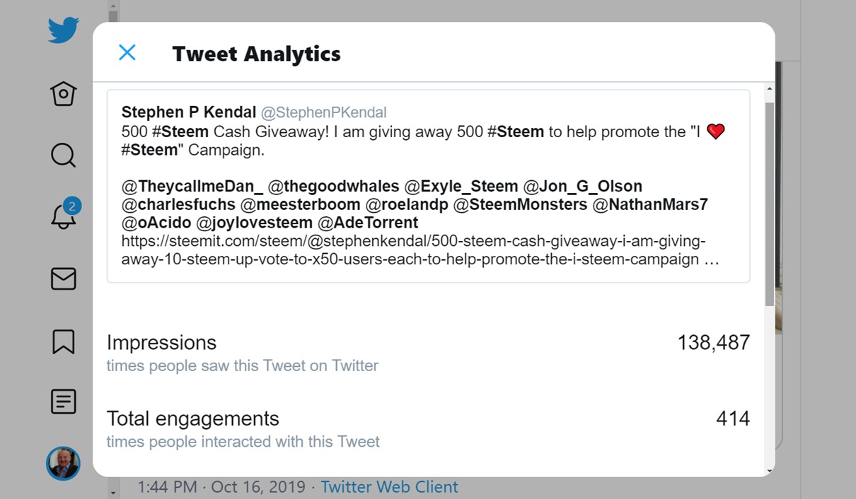 i love steem hits 138k impressions.jpg