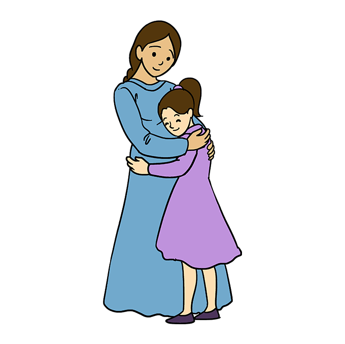 Continuous one-line drawing mother hugging her daughter on graduation day.  Class of 2023 concept single line draws design graphic vector illustration  21458207 Vector Art at Vecteezy