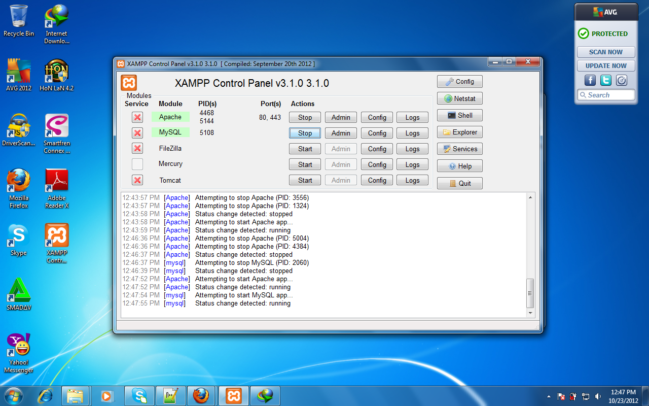 Figure 1. XAMPP control Panel version 3.1.0.png